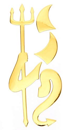3D Chrom Teufel Logo Devil Aufkleber Teufelaufkleber für Auto Emblem, Pkw, Tuning, auch für Handy, Laptop, Notebook, Tablet usw. (Gold) von Shop of Wonder