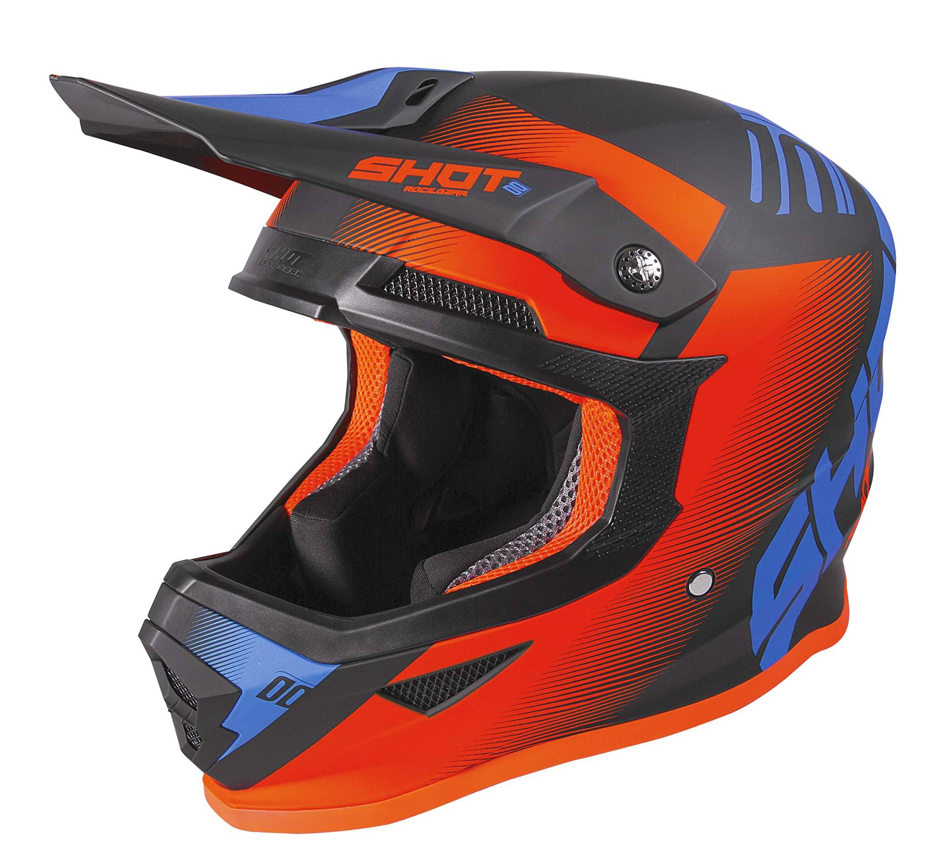 SHOT Motocross-Helm Furious Trust Schwarz Cyan Neon Orange Matt Größe XL von SHOT
