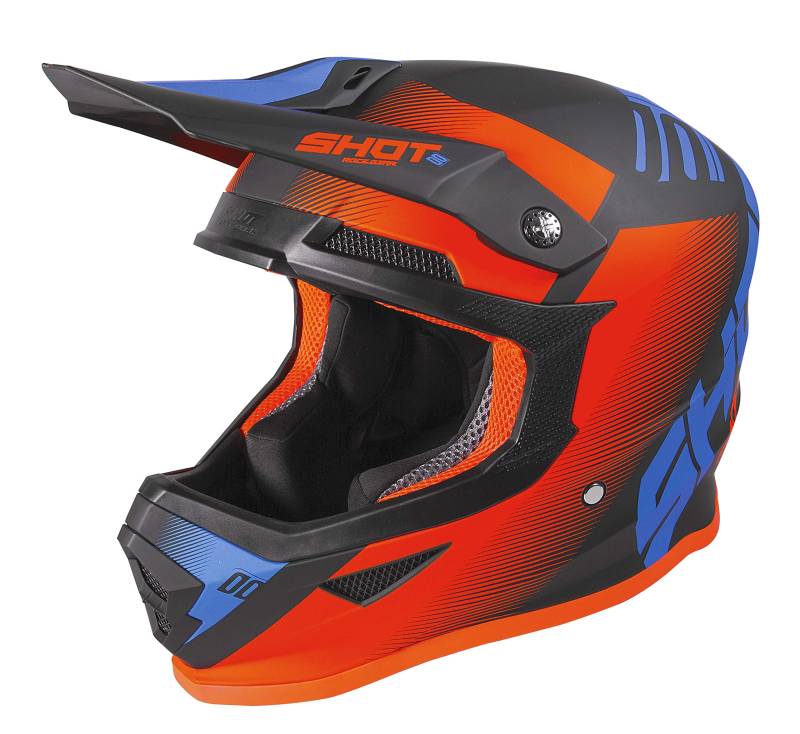 SHOT Motocross-Helm Furious Trust Schwarz Cyan Neon Orange Matt Größe XL von SHOT