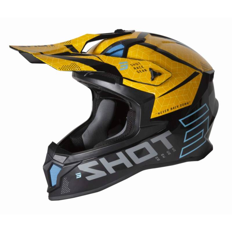 Shot Erwachsene Helm Lite Core Glossy (Größe L, Schwarz/Gelb) von Shot