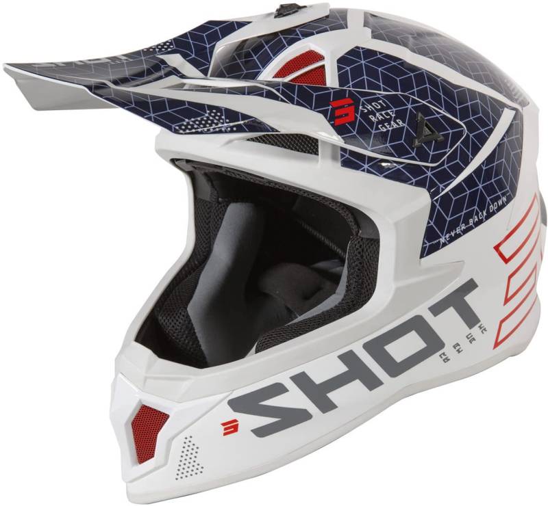 Shot Erwachsene Helm Lite Core Glossy (Größe S, Rot/Blau) von Shot