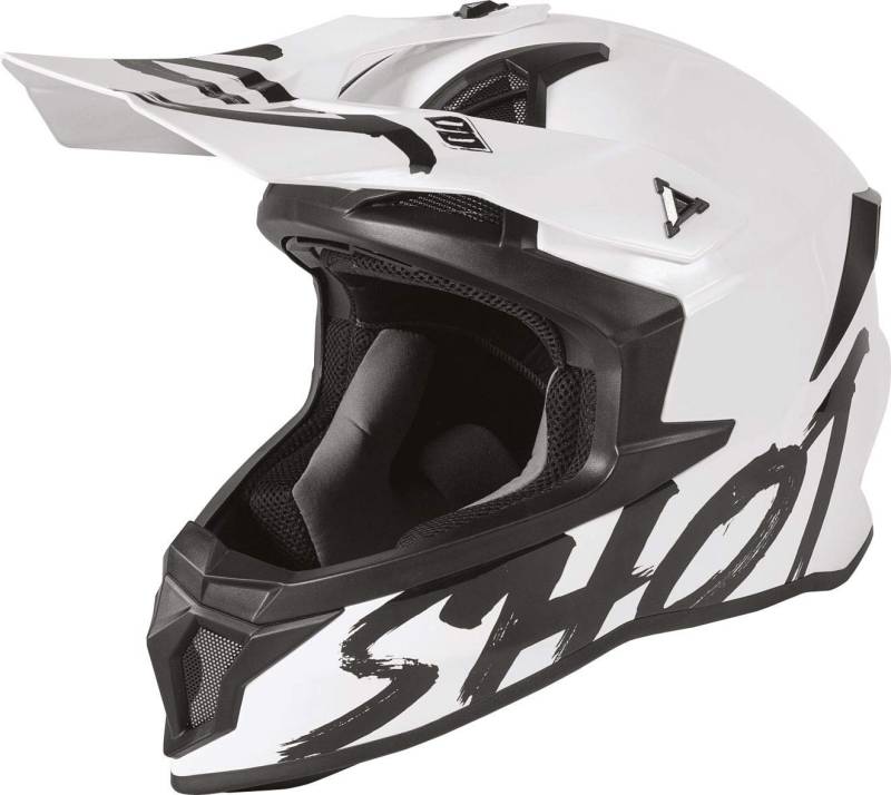 Shot Erwachsene Lite Solid Helm (Weiß, Größe S) von Shot Race Gear