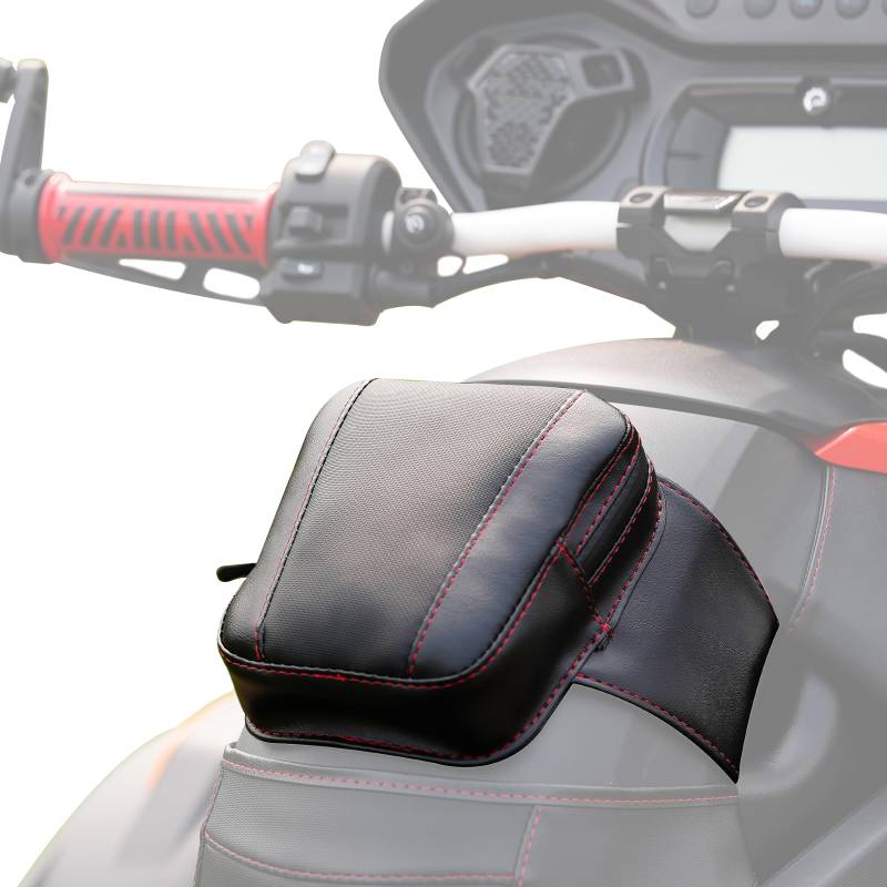 Show Chrome Ballistic Tanktasche für Can-Am Ryker 2019+ Aufbewahrung, wasserdichter Reißverschluss, rote Naht H40-402CRED von Show Chrome Accessories