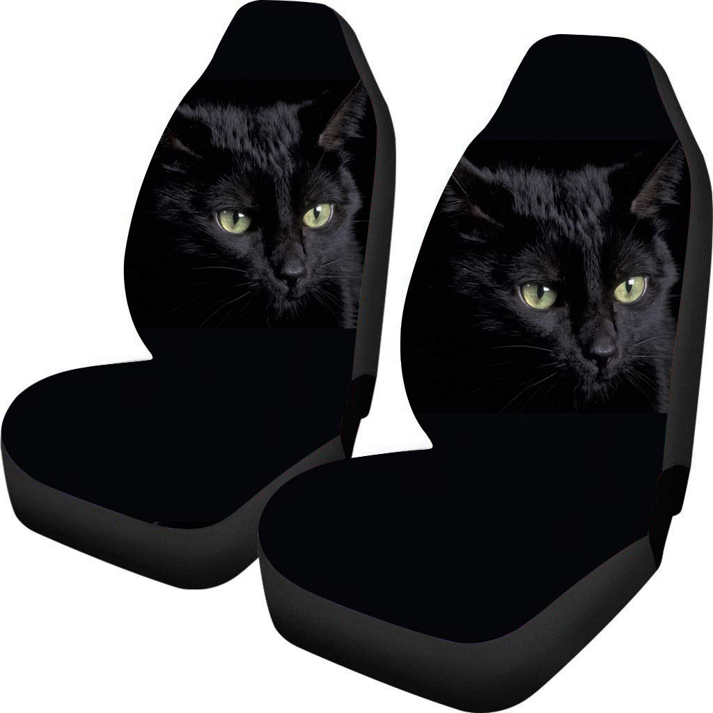 Showudesigns Vordersitzbezug mit Katzen-Motiv, vollständiges 2er-Set – Autositzschoner, Universalgröße, passend für die meisten Limousinen, LKWs, SUVs, Vans, schwarz Showudesigns Vordersitzbezug mit Katzen-Motiv, vollständiges 2er-Set – Autositzschoner, Universalgröße, passend für die meisten Limousinen, LKWs, SUVs, Vans, schwarz von Showudesigns