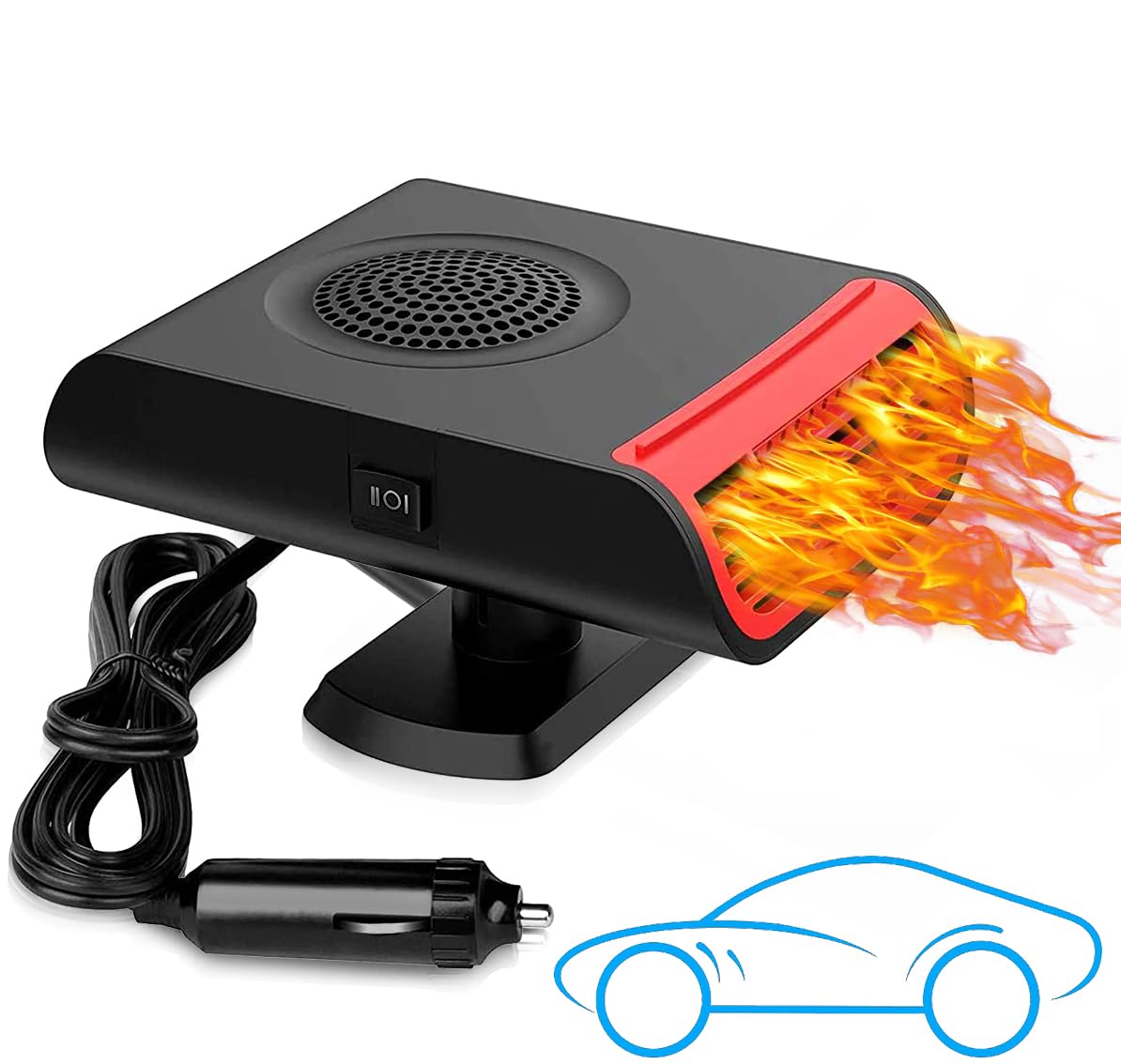 Showvigor Auto-Heizung, 12 V, 150 W, tragbare Windschutzscheibenheizung, Defogger, Entfroster, 2-in-1-Schnellheizung, Fahrzeugheizung, automatische Windschutzscheibenheizung Showvigor Auto-Heizung, 12 V, 150 W, tragbare Windschutzscheibenheizung, Defogger, Entfroster, 2-in-1-Schnellheizung, Fahrzeugheizung, automatische Windschutzscheibenheizung von Showvigor