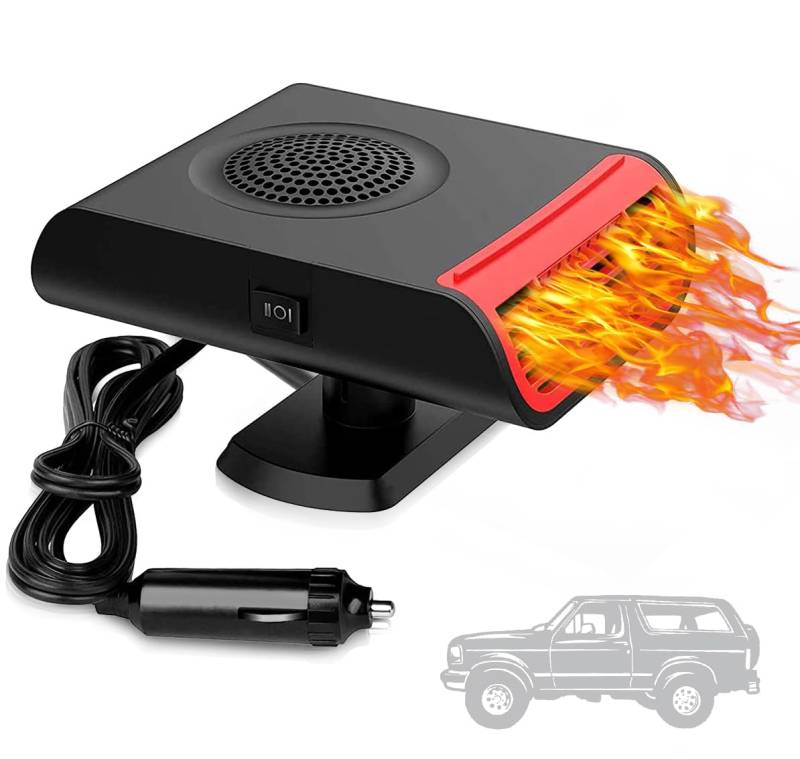 Showvigor Autoheizung 12V 150W Drehbar Heizung Auto Heizlüfter Mit ergonomischem Handgriff Zigarettenanzünder Heizlüfter. von Showvigor