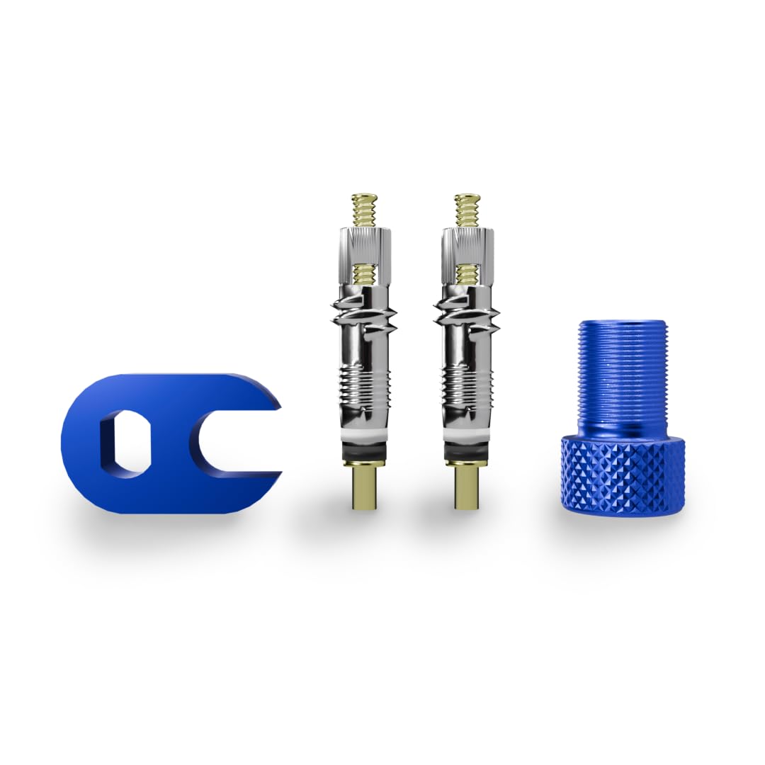 Shredr. Presta Ersatzventil Set | französisches Ventil | Rennrad Ventil | Sclaverand Ventil | inkl. Ventil-Werkzeug und Autoventil-Adapter | hochwertiges Aluminium von Shredr.