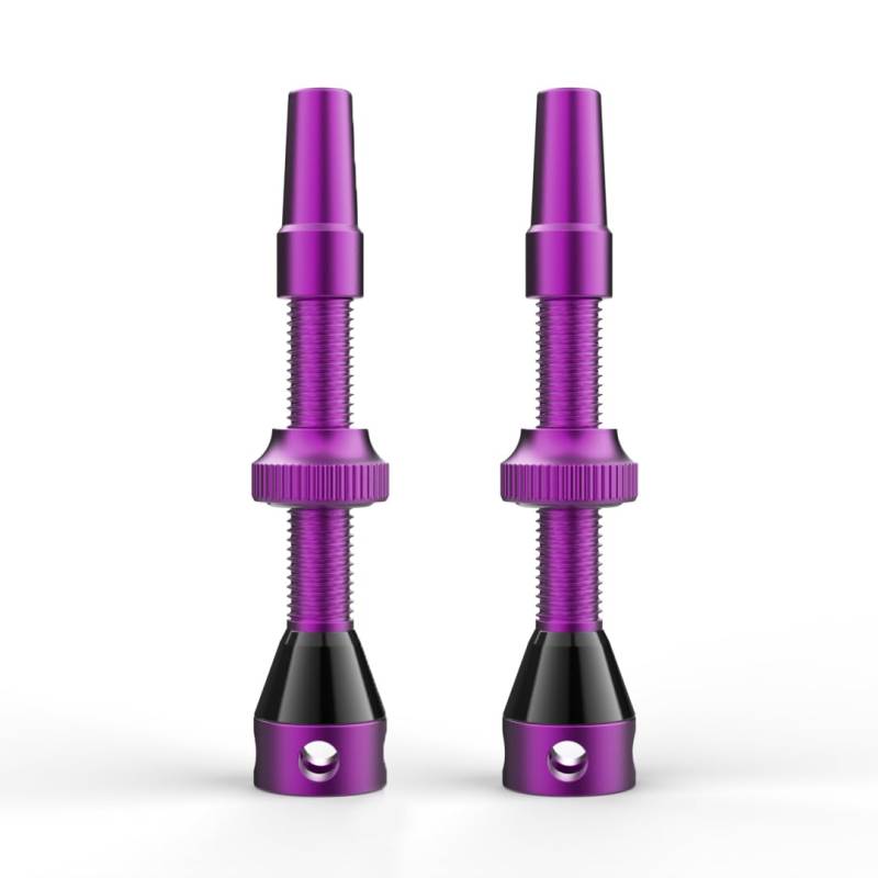Shredr. Tubeless Ventile Set, Purple | Presta Ventile für Schlauchlos-Reifen | Superleichtes Alu, pink eloxiert, französisches Ventil | 44mm für Normale Tubeless-Felgen von Shredr.