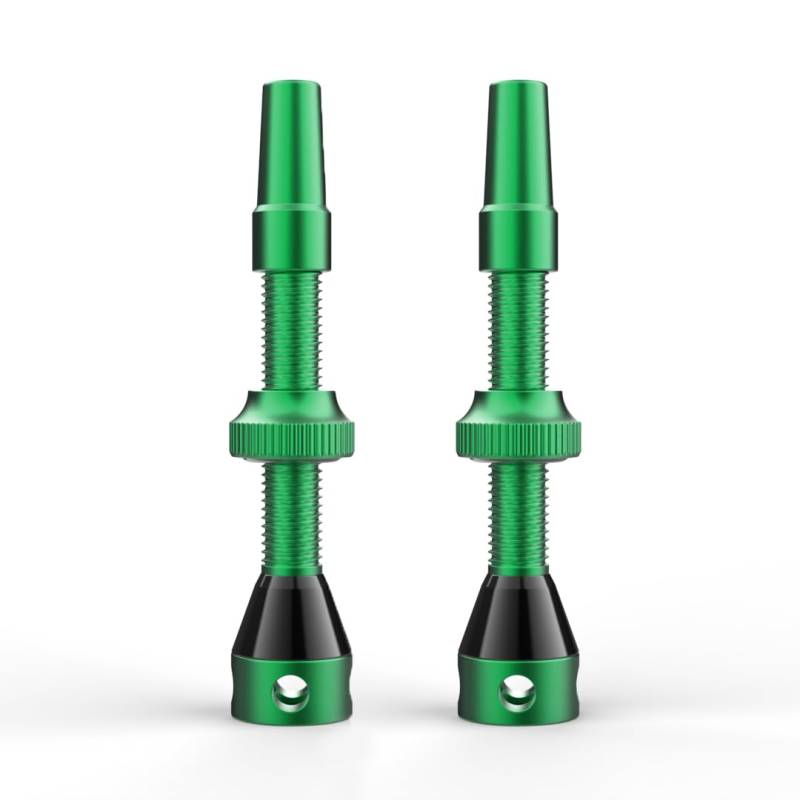 Shredr. Tubeless Ventil Set, Grün | Presta für Schlauchlos-Reifen | Superleichtes Alu, ArmyGreen Eloxiert, Französisches Ventil | 44mm für Normale Tubeless-Felgen von Shredr.