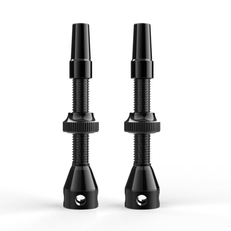Shredr. Tubeless Ventile Set, schwarz | Presta Ventile für Schlauchlos-Reifen | Superleichtes Alu, schwarz eloxiert, französisches Ventil | Für Normale Tubeless-Felgen von Shredr.