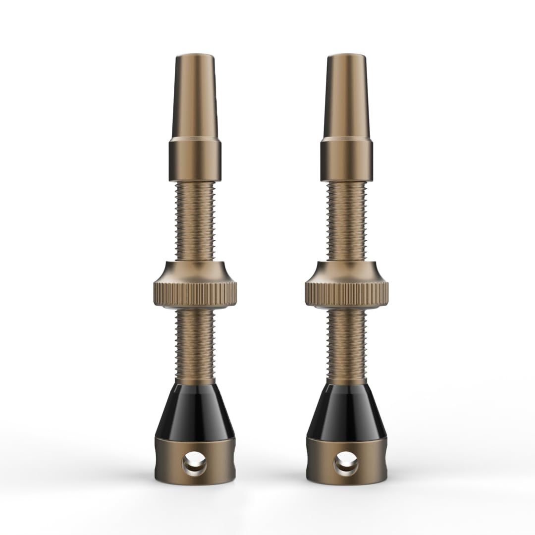 Shredr. Tubeless Ventil Set | Presta für Schlauchlos-Reifen | Superleichtes Alu, Bunt Eloxiert, Französisches Ventil | Für Normale Tubeless-Felgen (Bronze, 44mm) von Shredr.