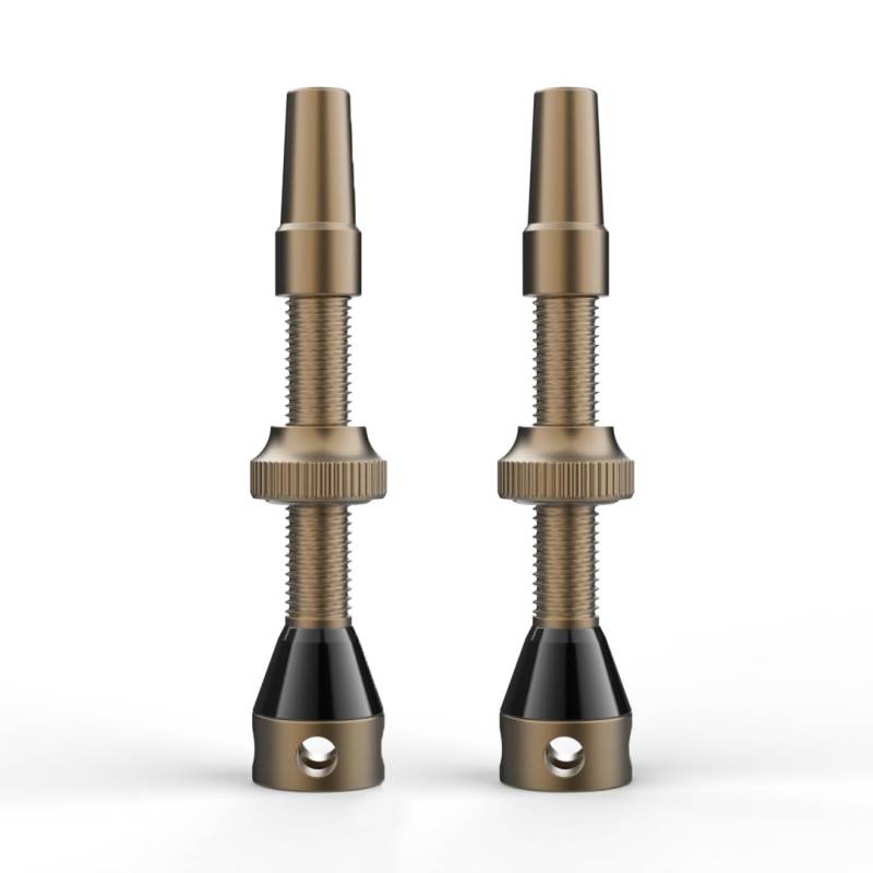 Shredr. Tubeless Ventil Set | Presta für Schlauchlos-Reifen | Superleichtes Alu, Bunt Eloxiert, Französisches Ventil | Für Normale Tubeless-Felgen (Bronze, 44mm) von Shredr.