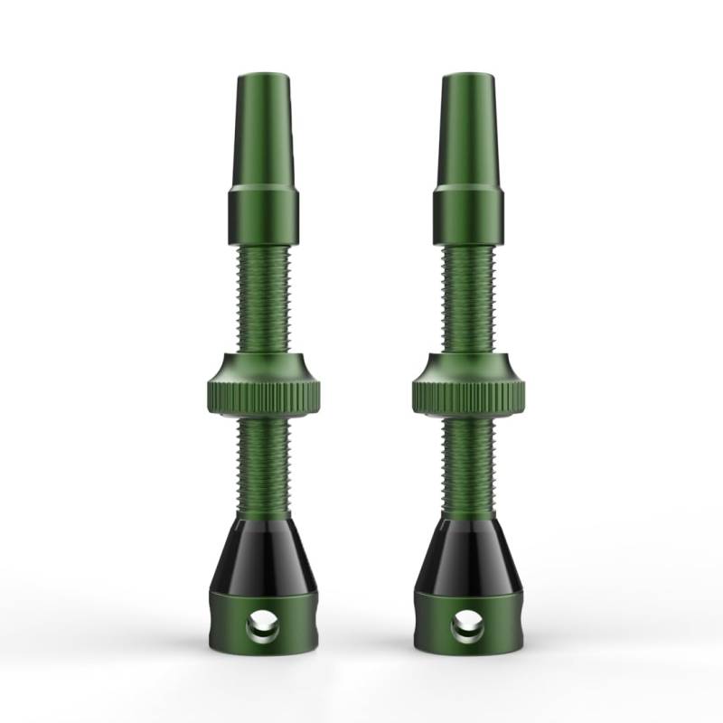 Shredr. Tubeless Ventil Set | Presta für Schlauchlos-Reifen | Superleichtes Alu, Bunt Eloxiert, Französisches Ventil | Für Normale Tubeless-Felgen (Dunkelgrün, 44mm) von Shredr.