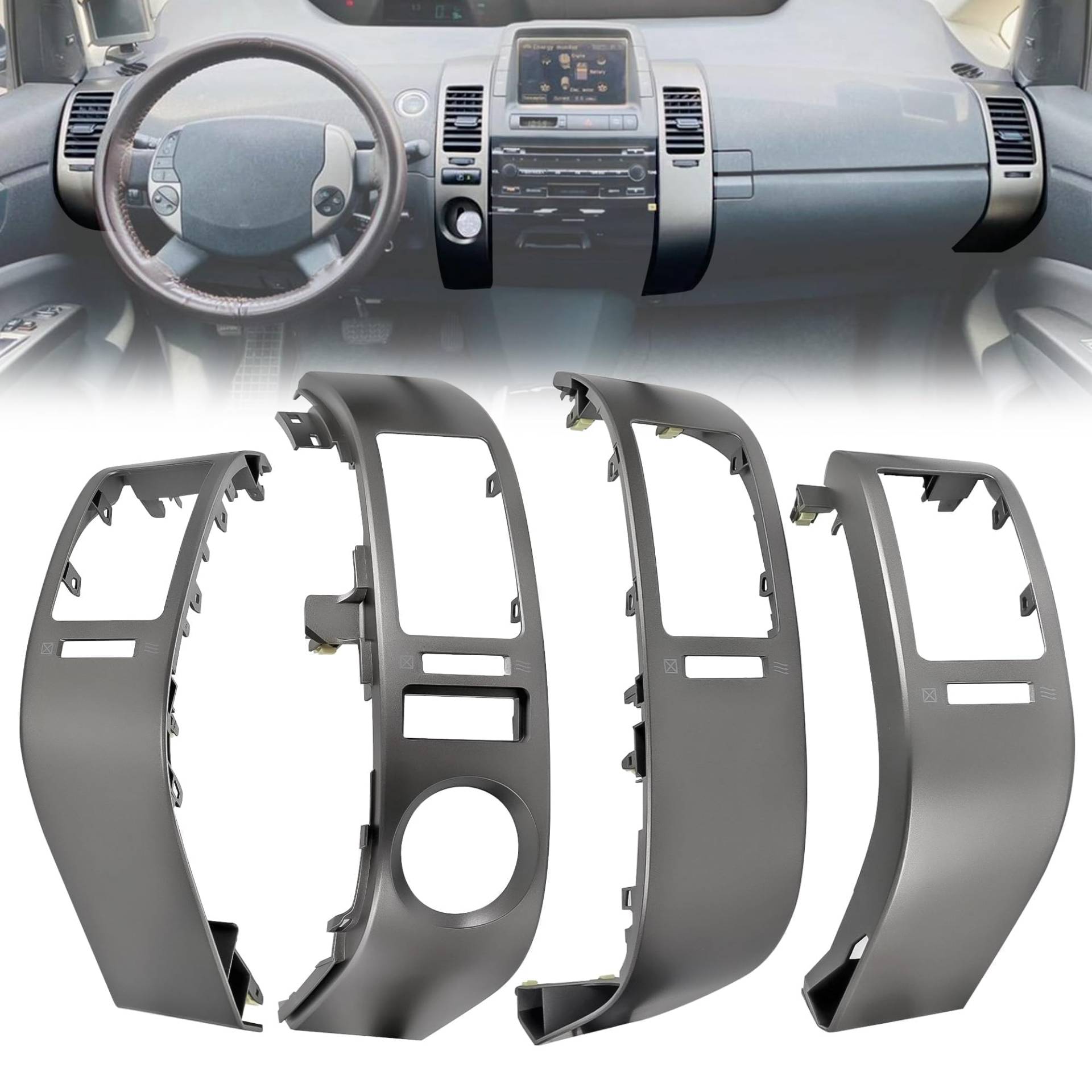 Shtuomoland 4 Stück Zentralinnenseite Klimaanlagenabdeckung für Armaturenbrett, linke und rechte Seiten, kompatibel mit Toyota Prius 2004–2009, 1,5 l, ersetzt 55670–47060, 55475–47020, 55680–47020 Shtuomoland 4 Stück Zentralinnenseite Klimaanlagenabdeckung für Armaturenbrett, linke und rechte Seiten, kompatibel mit Toyota Prius 2004–2009, 1,5 l, ersetzt 55670–47060, 55475–47020, 55680–47020 von Shtuomoland