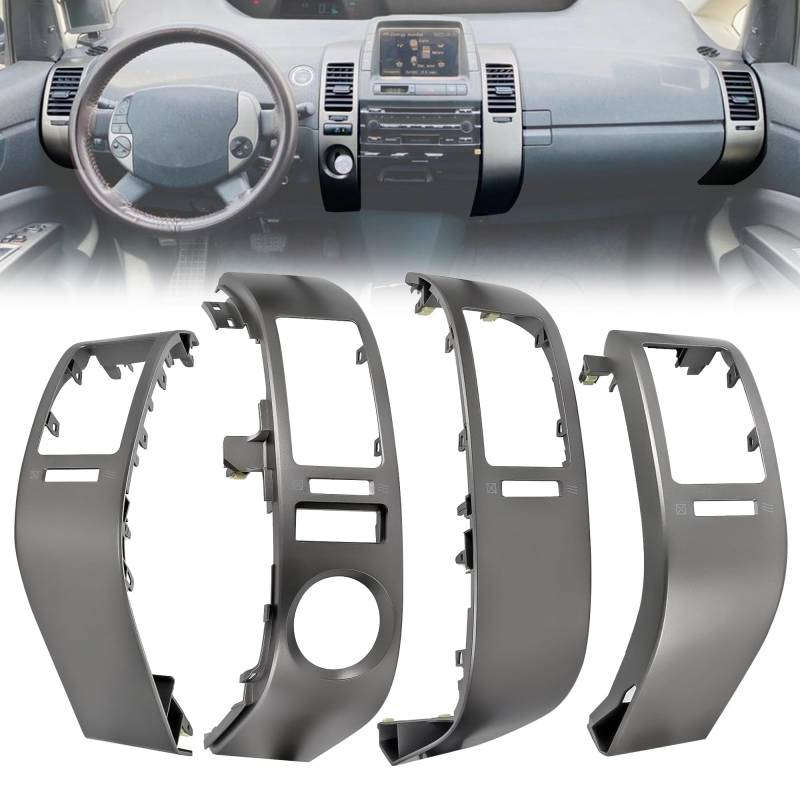 Shtuomoland 4 Stück Zentralinnenseite Klimaanlagenabdeckung für Armaturenbrett, linke und rechte Seiten, kompatibel mit Toyota Prius 2004–2009, 1,5 l, ersetzt 55670–47060, 55475–47020, 55680–47020 von Shtuomoland