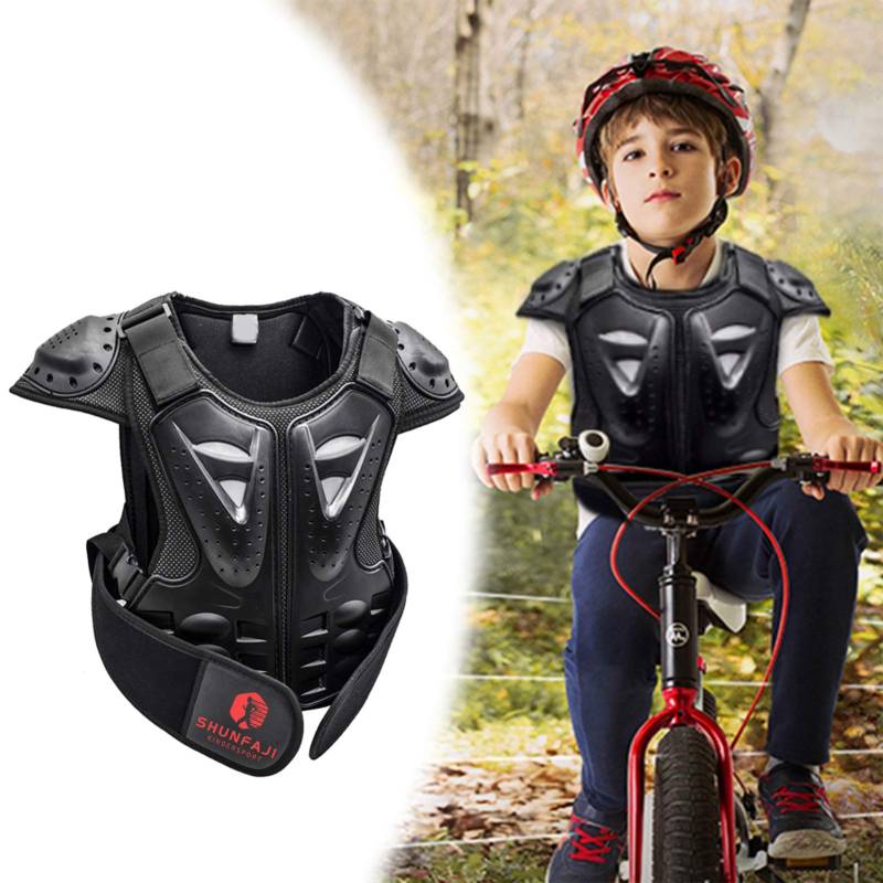 Kinder Motorrad Rüstung, Rücken Motorrad Schutz Jacke, Kinder Motorrad Weste Brustpanzer Racing Guard Mit Rückenprotektoren Für Riding Skating Roller Skifahren Snowboard (M) von Shunfaji