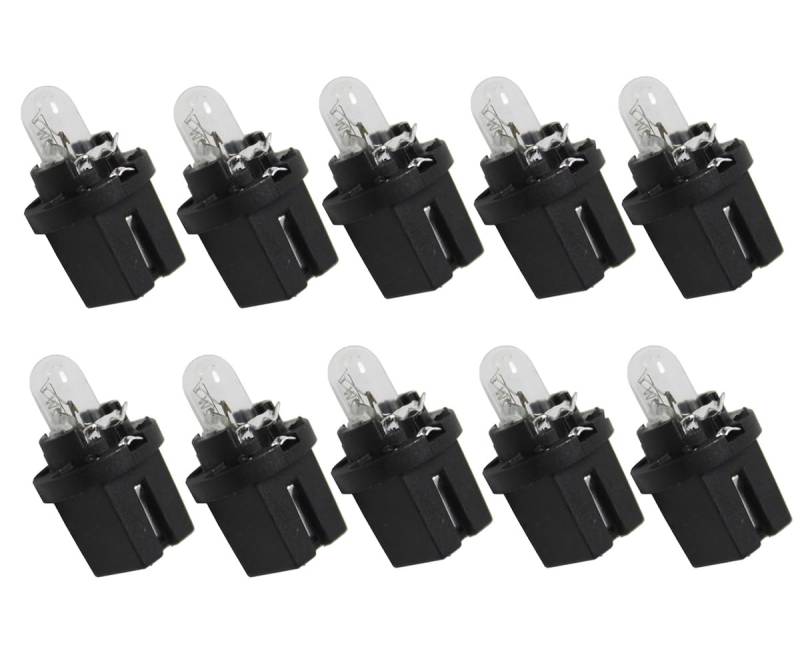 12V 2W T5 B8.5D Light Bulb Dashboard Light Bulb Set for Car Dashboard Light Light Yellow Halogen (10) von ShuoHui