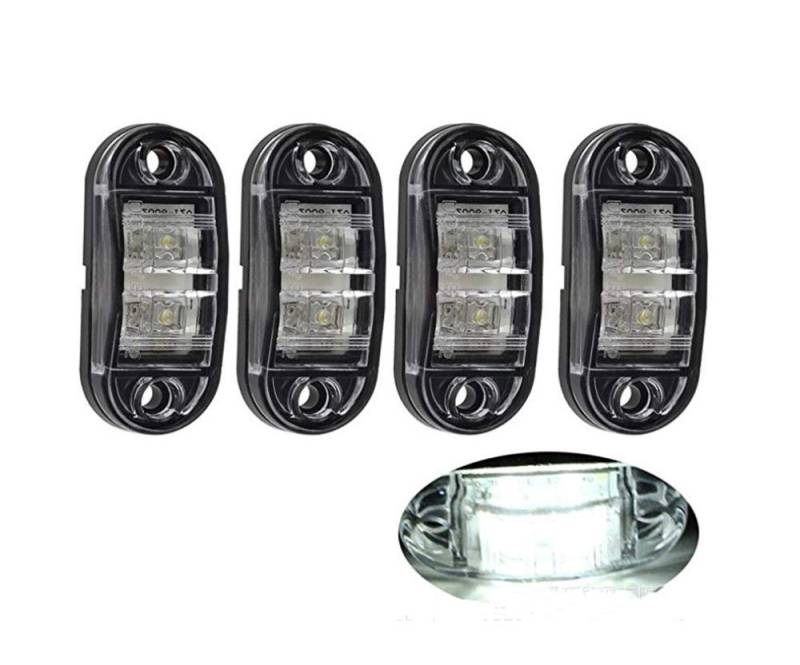 4 x LED 12V to 24V WEISS BEGRENZUNGSLEUCHTE POSITIONSLEUCHTE SEITENMARKIERUNGSLEUCHTE LKW E-Prüf E9 von ShuoHui