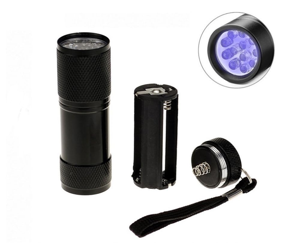 9 LED UV Taschenlampe Leuchte Lampe Schwarzlicht Spot Handlampe UV-Strahler von ShuoHui