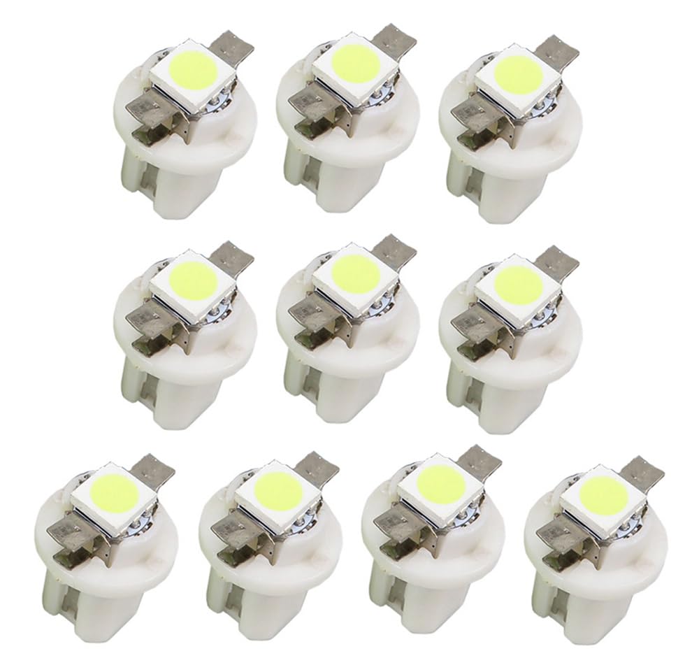 ShuoHui B8.5d Speedometer Lighting LED 5050 SMD BAX10D High Power White Conversion Kit Interior Interior Instrument Cockpit Lighting (10) von ShuoHui