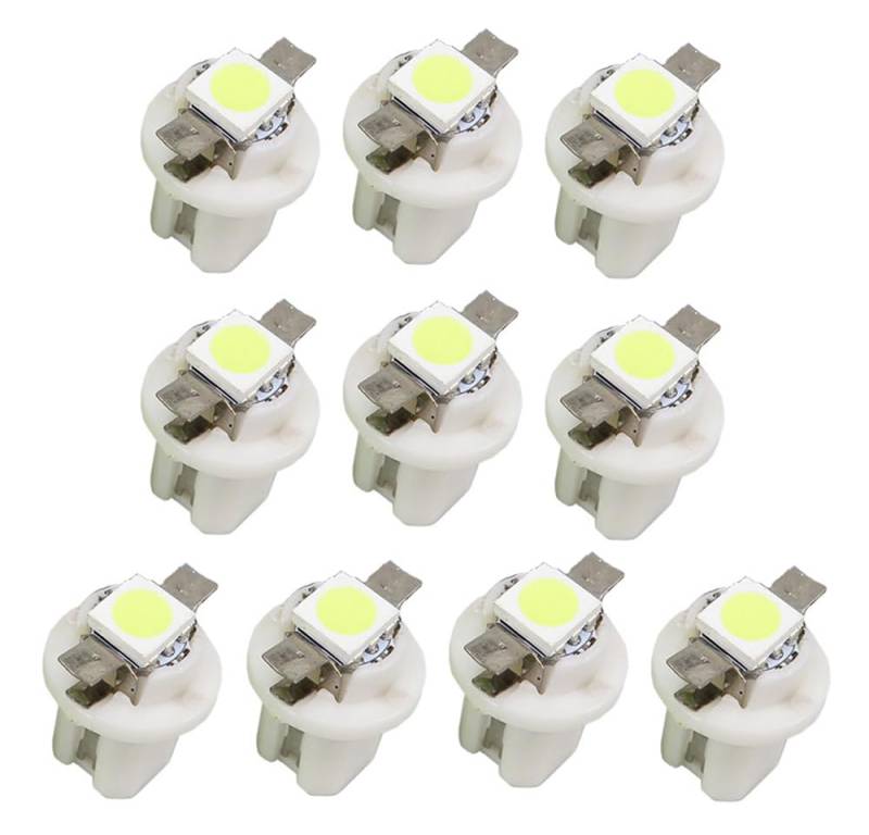ShuoHui B8.5d Speedometer Lighting LED 5050 SMD BAX10D High Power White Conversion Kit Interior Interior Instrument Cockpit Lighting (10) von ShuoHui