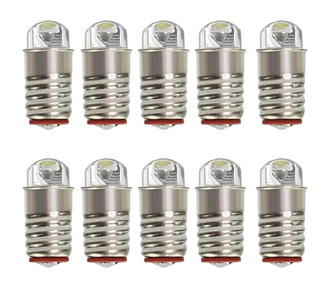 ShuoHui E5 warmweiss LED 12V-14V Leuchtmittel für Fassung E5 E5.5 H0 Bulb Glühbirne 3000K (10) von ShuoHui