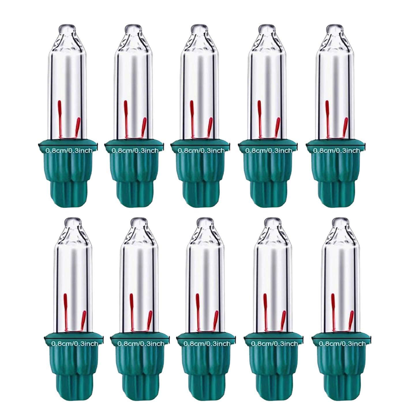 ShuoHui Ersatzbirne/für Minilichterketten, Glühlampe, 2,5V, 0,3W / Blister/Steckfassung, Warm weiß Brennstellen Grün (25) von ShuoHui