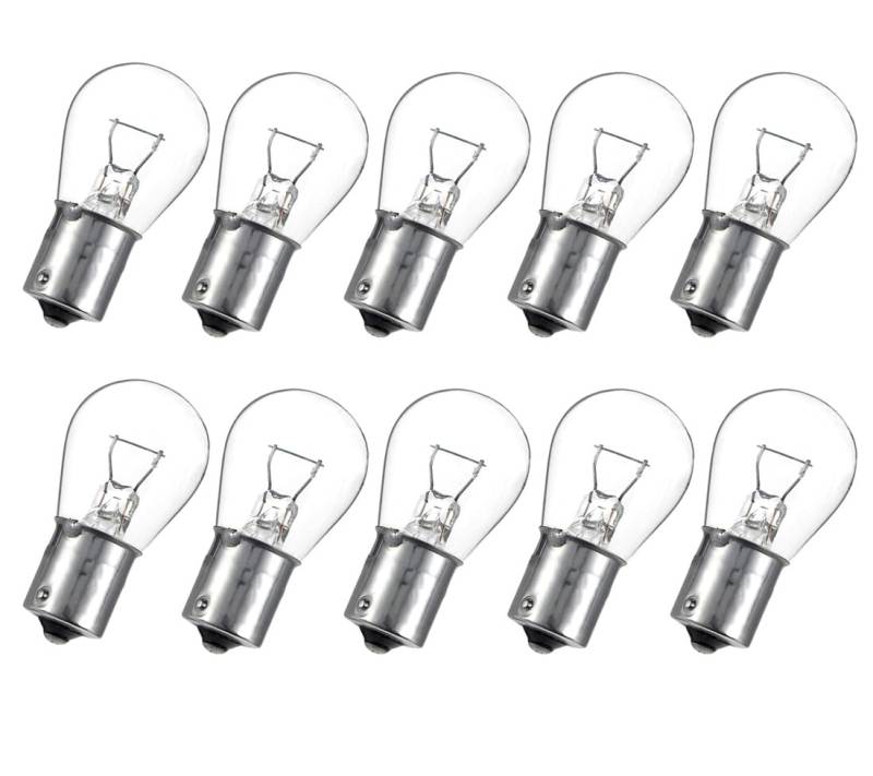 ShuoHui P21W 12V 21W Kugellampe BA15s Bremslichtlampe Nebelschlusslampe Rückfahrlicht Tagfahrlicht Glüh-Lampe Auto Birne Kfz PKW Stop Signal Licht (4) von ShuoHui