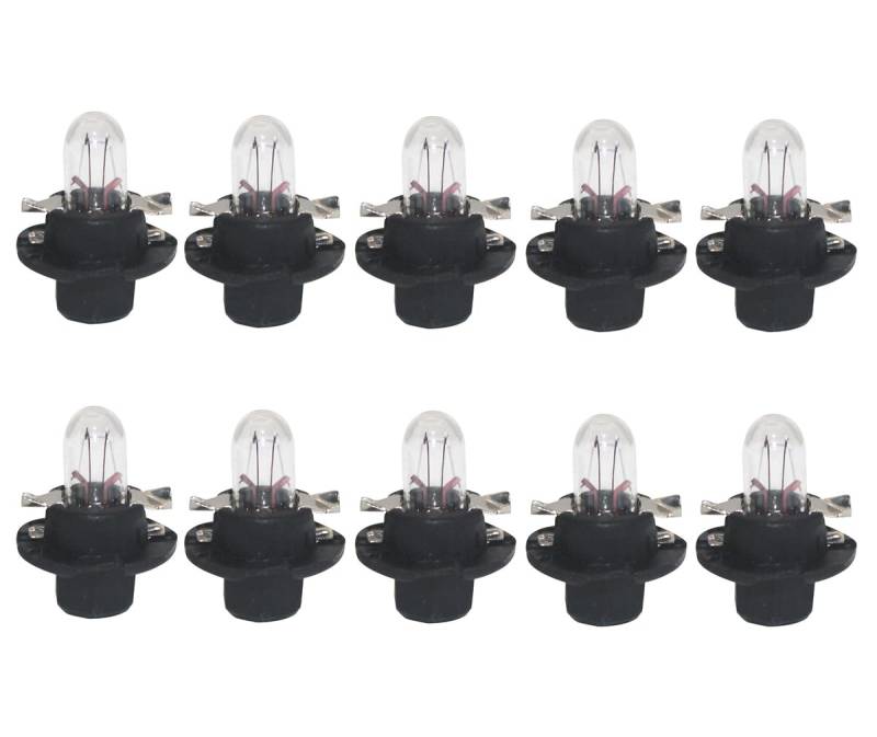 Socket BX8.4D 12V 2W T4.7 Light Bulb Dashboard Light Bulb Set for Car Dashboard Light Light Yellow Halogen (5) von ShuoHui