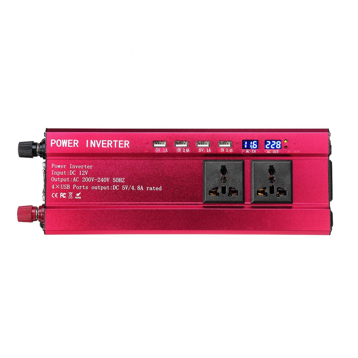 Wechselrichter Auto,Wechselrichter für Fahrzeuge 10000W Auto Sonnenenergie-Inverter DC 12V zum Wechselstrom 200-240 V Sinus-Welle USB-Konverter Spannungswandler USB Sinus(12 110V) von Shupiquant