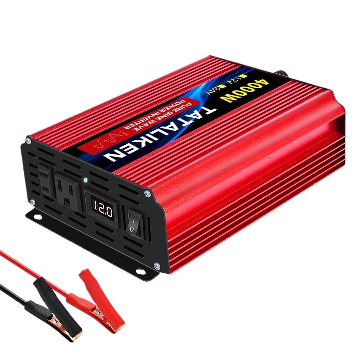 Wechselrichter Auto,Wechselrichter für Fahrzeuge 12V24V Zu 110V AC Reine Sinus Power Inverter 16000W 4000W Power 60HZ Konverter Auto Zubehör Solar(12V 110V 4000W 60HZ) von Shupiquant