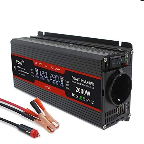 Wechselrichter Auto,Wechselrichter für Fahrzeuge 1500W / 2000W / 2600W Power Inverter änderte Sinus-Wellen-Anzeige DC 12V bis 220V AC Solar 2 USB-Auto-Transformator Convert Sockel(2000W) von Shupiquant
