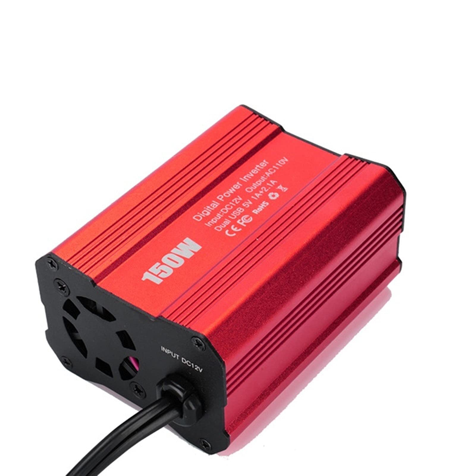 Wechselrichter Auto,Wechselrichter für Fahrzeuge 150W Autoleistungs-Inverter Inverser DC 12V bis AC 110V / 220V 2.1A Dual USB-Anschlüsse Autoladegerätadapter(DC 12V to AC 110V) von Shupiquant