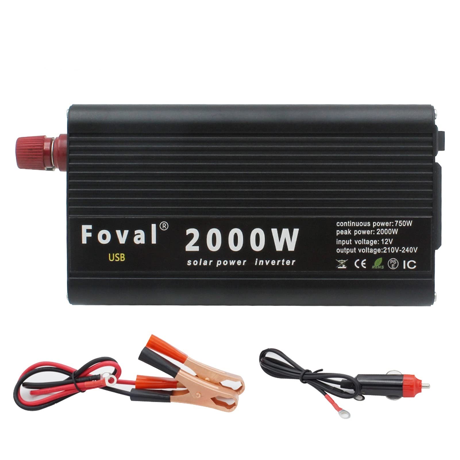 Wechselrichter Auto,Wechselrichter für Fahrzeuge 2000W Solar Car Power Inverter 12V bis 220V Auto Inverter Modified Sinus Wave Dual USB-Anschluss und Plug Power von Shupiquant