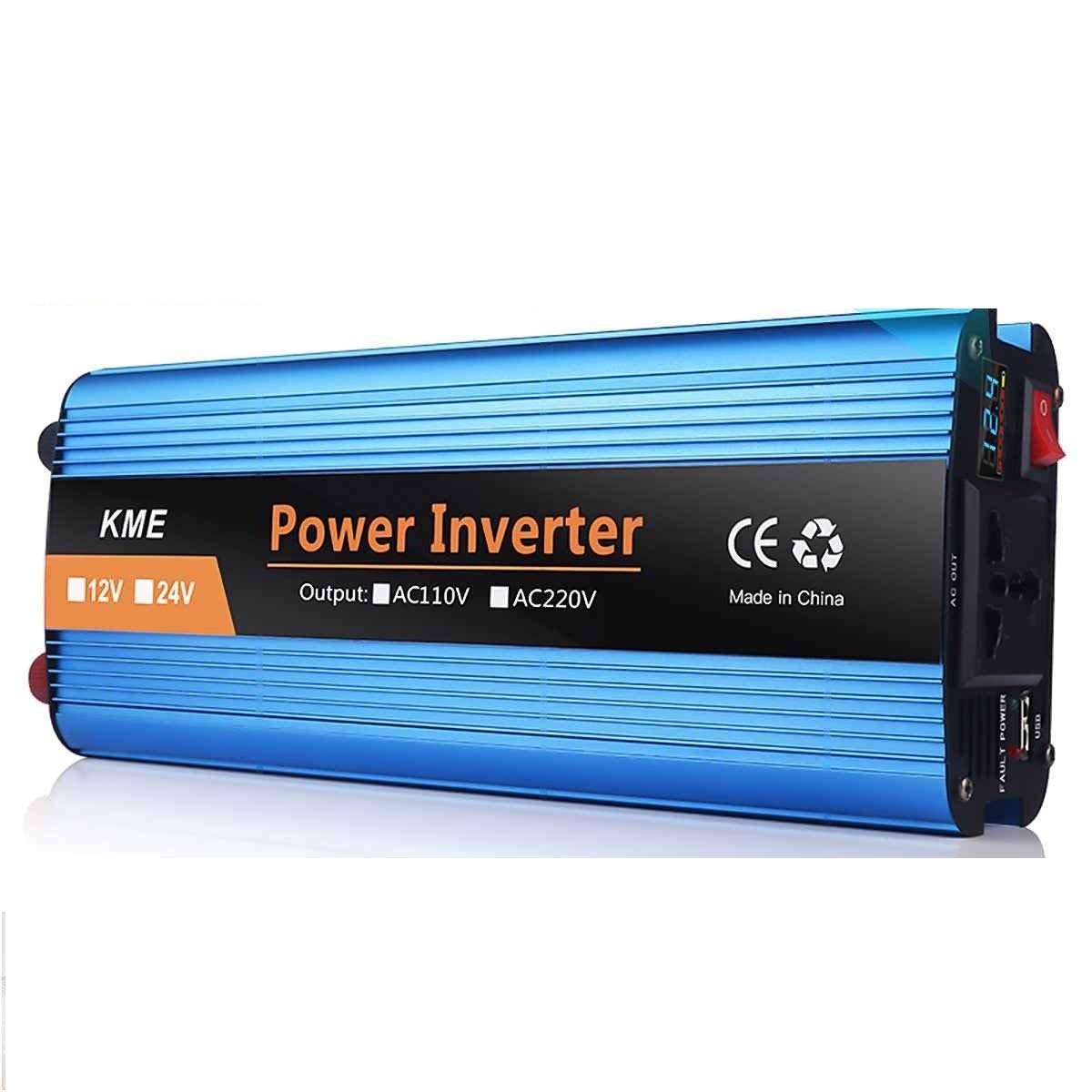 Wechselrichter Auto,Wechselrichter für Fahrzeuge 3000/4000/5000 / 6000W Power Inverter änderte Sinus-Wellen-Anzeige DC 12V / 24V bis 220V AC Solar-Doppel-USB-Auto-Transformator Convert(4000W,12V) von Shupiquant