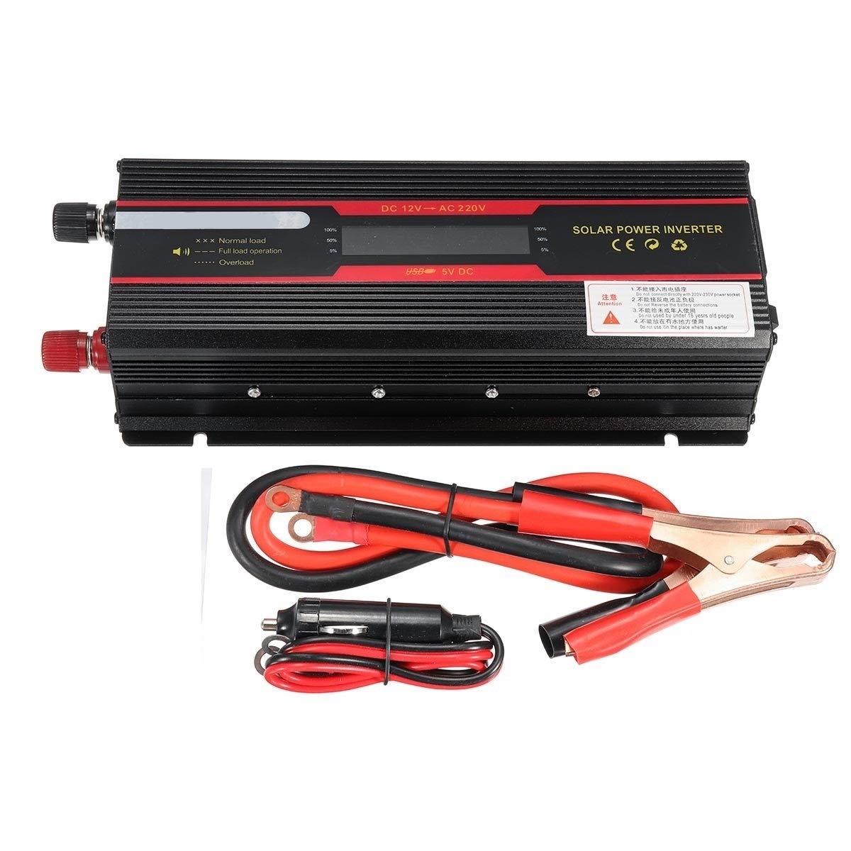 Wechselrichter Auto,Wechselrichter für Fahrzeuge Auto-Inverter 12V-220V 6000W Spitzensonnenenergie-Inverter Anzeige DC 12 / 24V AC 110V / 220V änderte Sinus-Wellen-Konverter(12V 220V) von Shupiquant