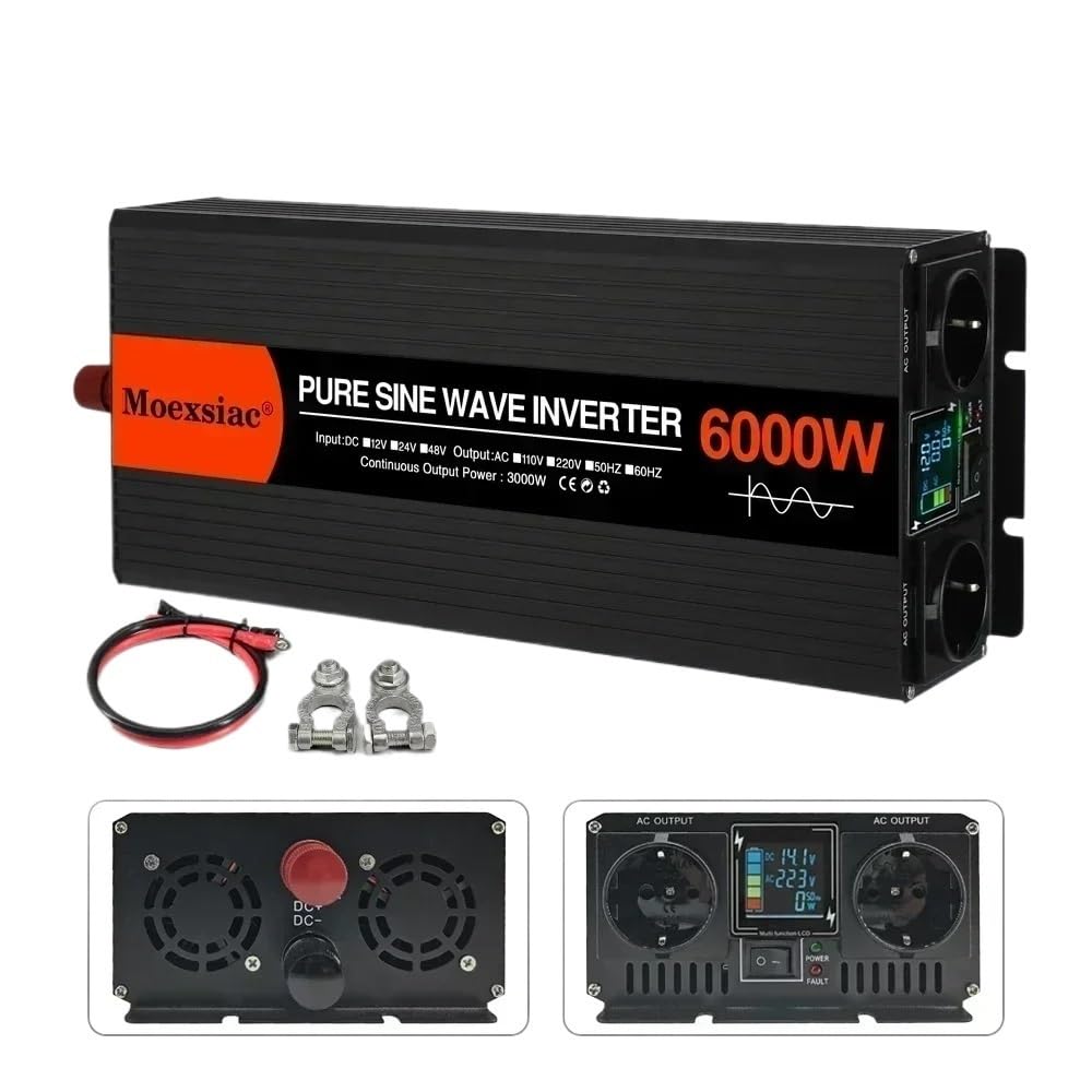 Wechselrichter Auto,Wechselrichter für Fahrzeuge Reiner Sinus-Solarwechselrichter 4000W 5000W 6000W DC 12V 24V 48V zu AC 220V 50Hz 60Hz Spannungswandler(6000W,24V_220V 60HZ) von Shupiquant