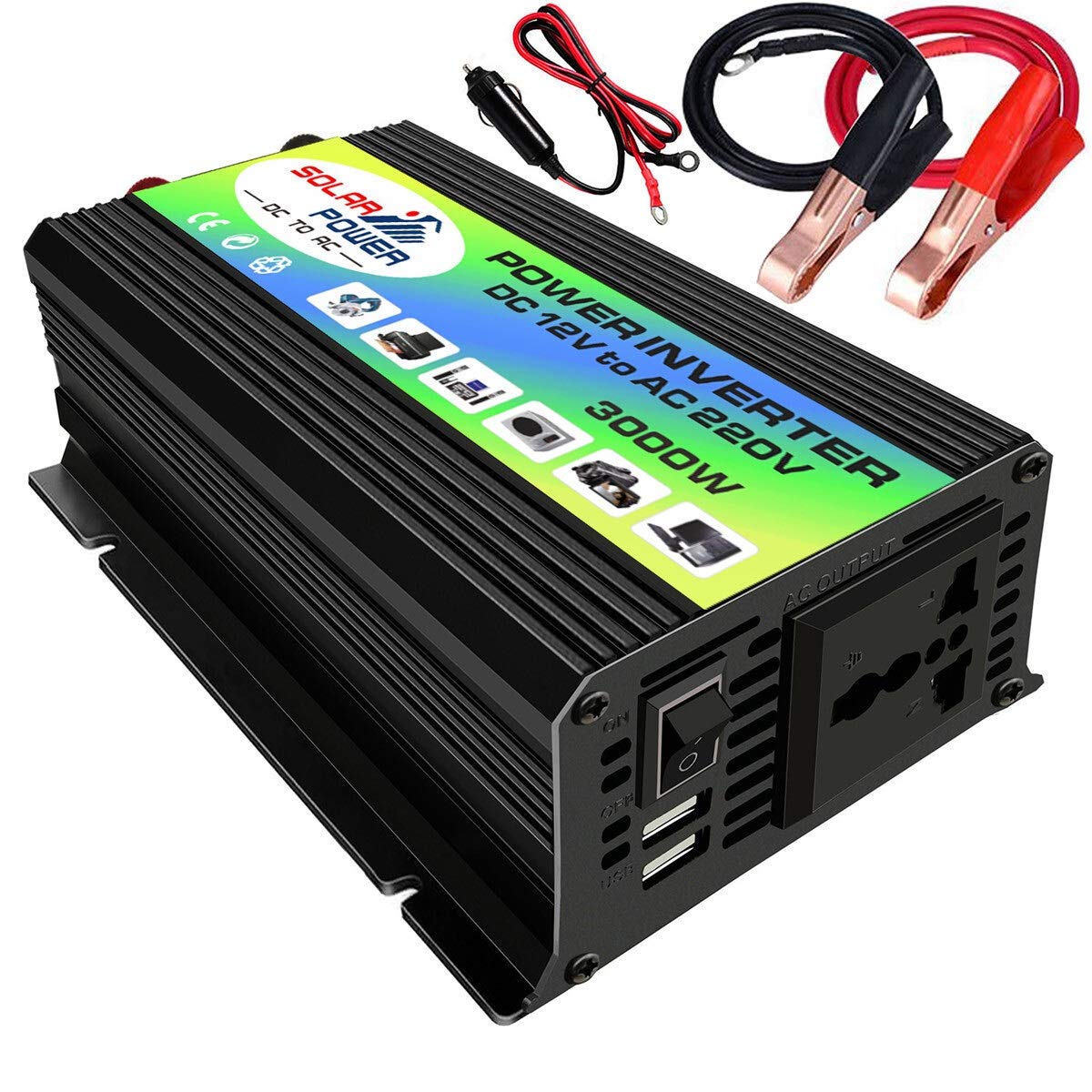 Wechselrichter Auto,Wechselrichter für Fahrzeuge Solar-Inverter 3000W Peak-Spannungswandler-Konverter DC 12V bis 220V AC Auto-Inverter for Solar-Inverter Haushaltsgeräte Wechselrichter Auto,Wechselrichter für Fahrzeuge Solar-Inverter 3000W Peak-Spannungswandler-Konverter DC 12V bis 220V AC Auto-Inverter for Solar-Inverter Haushaltsgeräte von Shupiquant