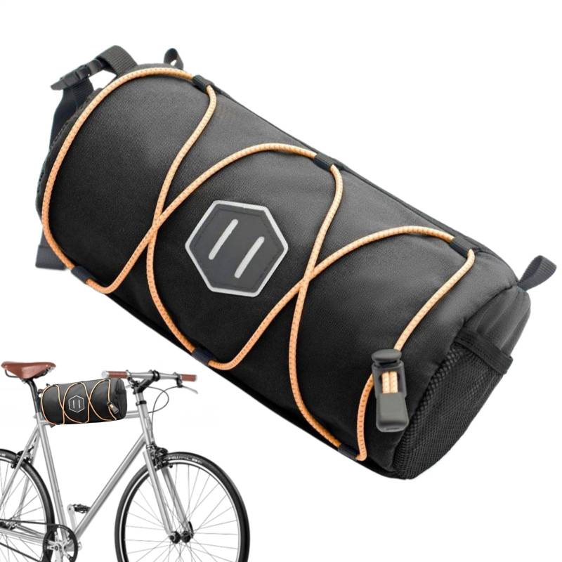 Shxupjn Vordertasche für Fahrrad, Vorderrad-Satteltasche, tragbare Zylinder-Werkzeug-Tragetasche mit reflektierenden Streifen, Fahrradzubehör, Reiserucksack für Pendler von Shxupjn