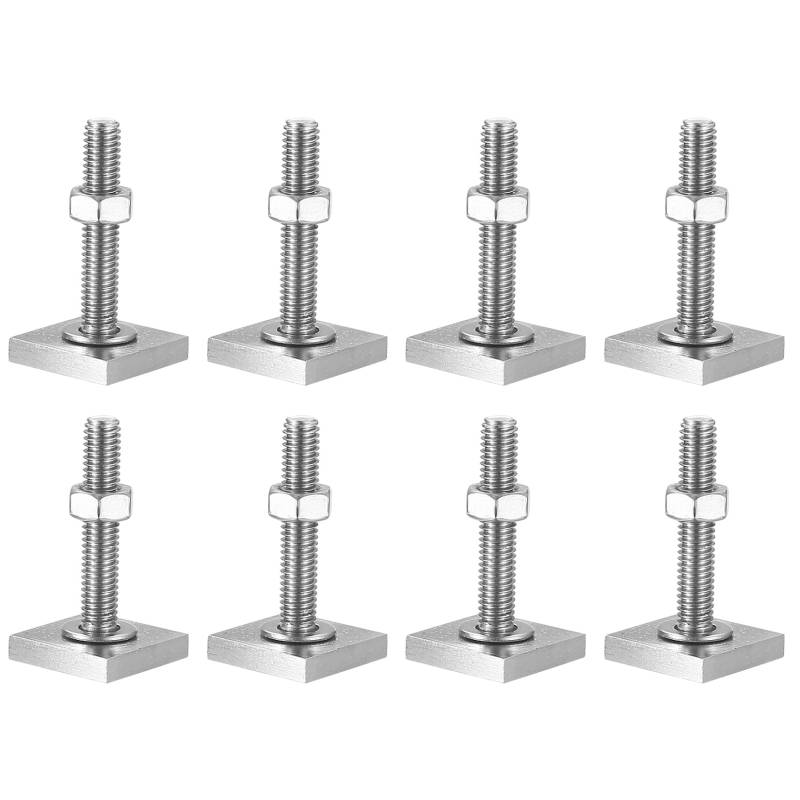 8 STK M6-35mm T-Nut Adapter, T-Nutensteine Dachträger Dachbox, Edelstahl T-Nut Nutsteine Set mit Muttern und Unterlegscheiben Kompatibel mit Thule Dachträger Relingträger Dachbox, M6-Quadratisch von SiGuLiKeJi