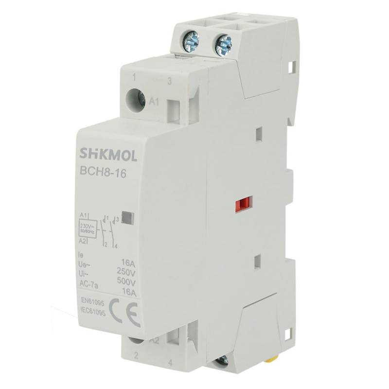 SiRyder Haushalts-Wechselstromschütz,Relais 230V 2P 16A Wechselstromschütz auf DIN-Schiene 2NO 50/60 Hz AC Schütze für den Hausgebrauch Normalerweise Offen 220V 2-Polig von SiRyder
