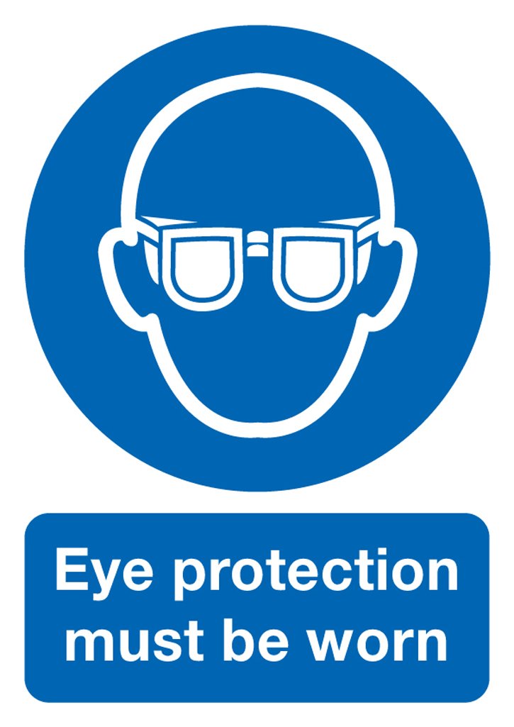 Signs &Etiketten FMA01250R, Aufschrift Eye Protection Must Be Worn von Signs & Labels