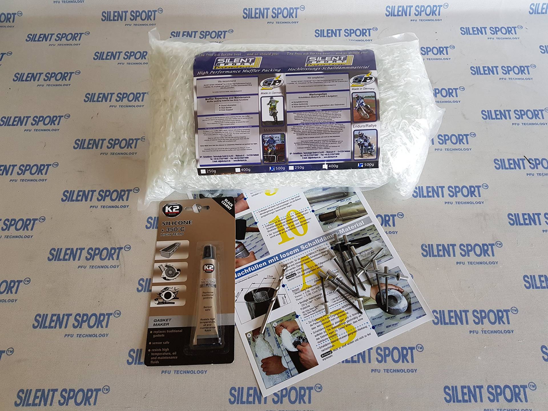 Silent Sport PREMIUM Schalldämpfer/Auspuff Service-Set - alles zum neu Stopfen von Silent Sport Premium