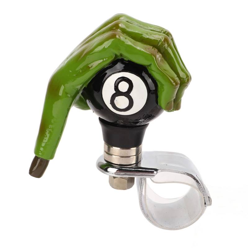 SilkRoadSupply Lenkraddrehknopf in grüner Handform, Power-Griffknopf für Autos, LKWs, Traktoren, Boote, Harzmetallmaterial, universelle Passform, 3 cm Befestigungsring von SilkRoadSupply