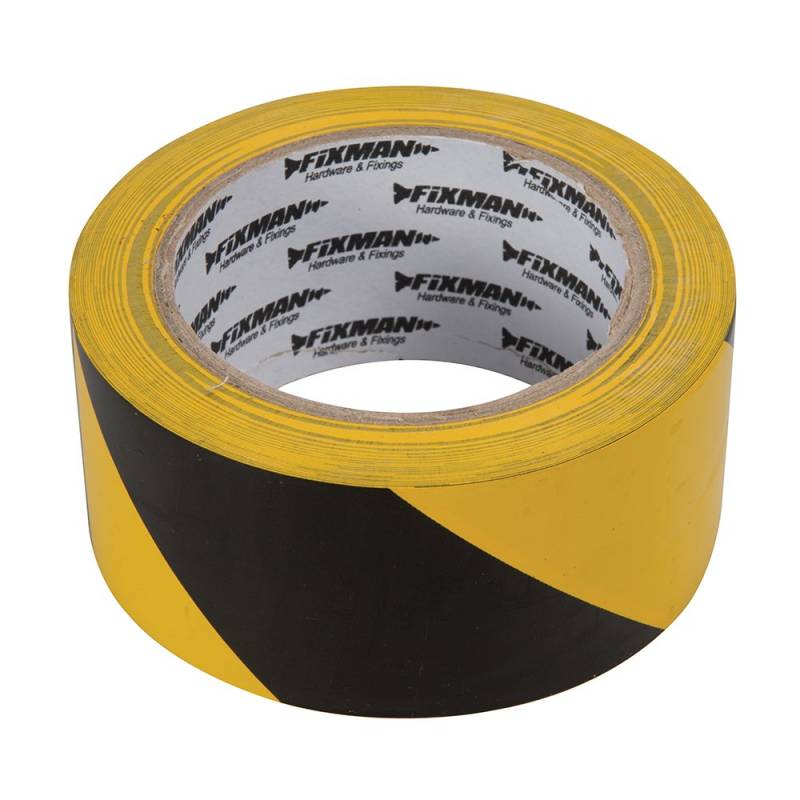 FIXMAN 190195 Absperrband 50 mm x 33 m, schwarz-gelb von Fixman