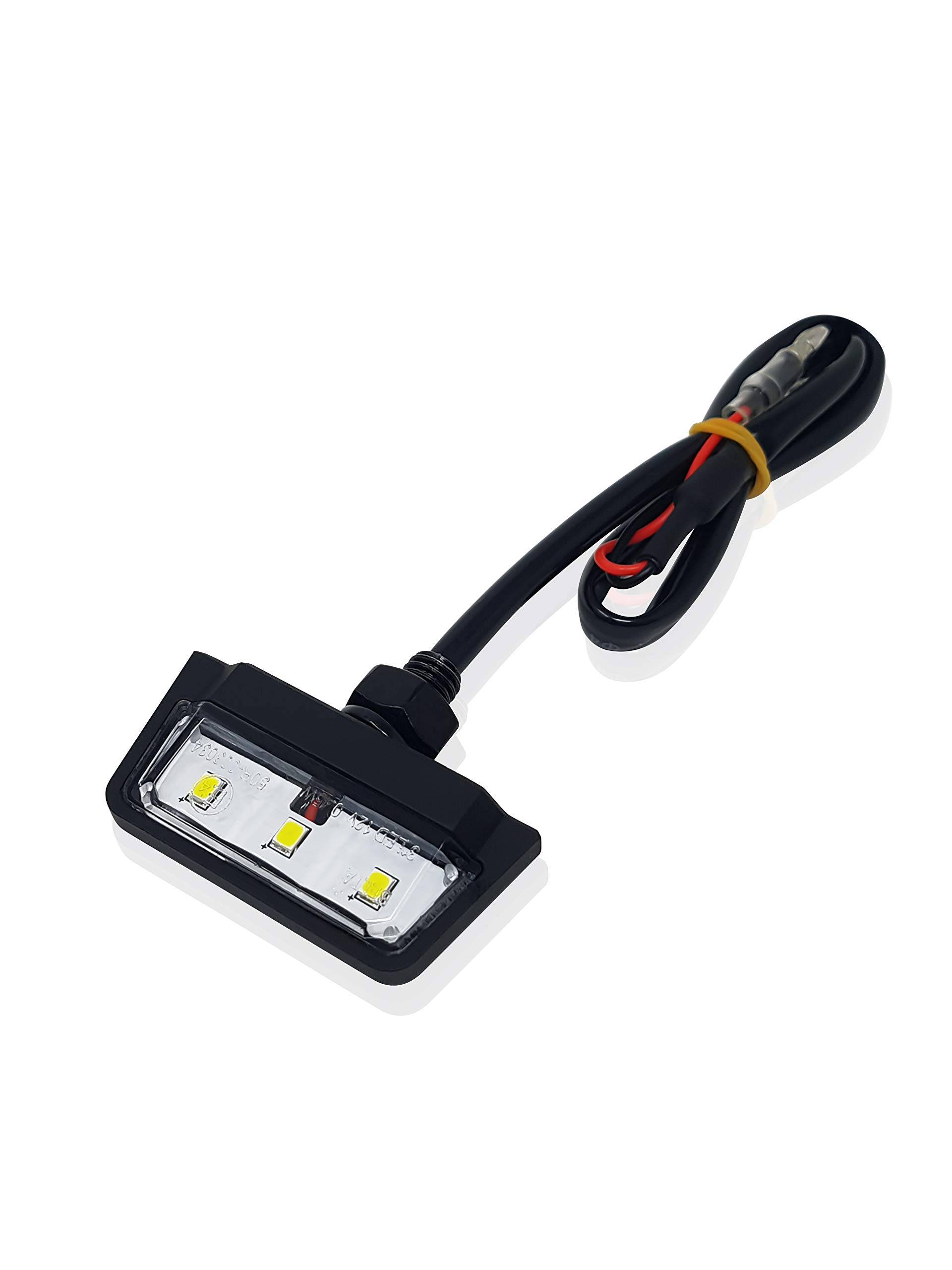 Simda Pro E-geprüfte LED-Kennzeichenbeleuchtung Nummernschildbeleuchtung für Motorräder Quads Roller und ATVs wasserdicht nach IP67 kompaktes schwarzes Design mit herausragender Optik Simda Pro E-geprüfte LED-Kennzeichenbeleuchtung Nummernschildbeleuchtung für Motorräder Quads Roller und ATVs wasserdicht nach IP67 kompaktes schwarzes Design mit herausragender Optik von Simda Pro