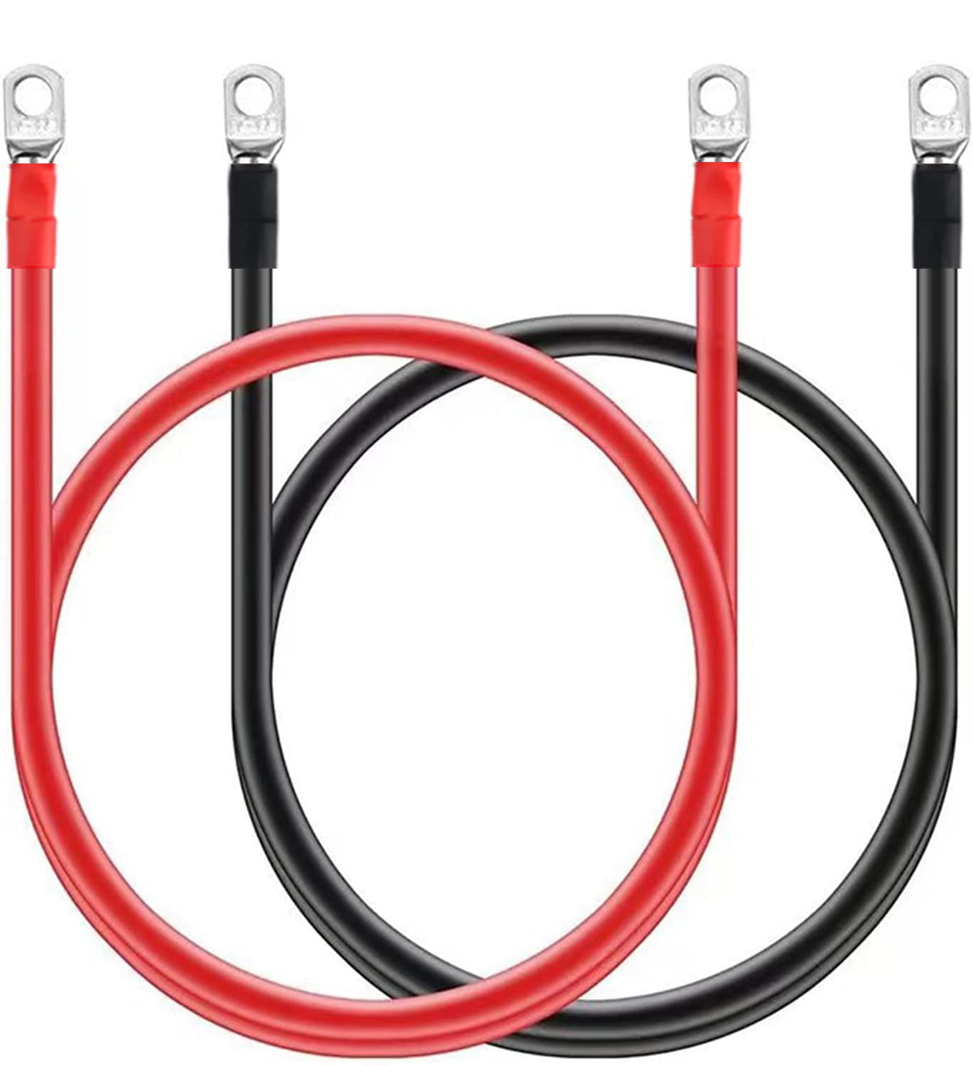 Simmpatuu 2 Stück Auto Batteriekabel 30CM,Batterie-Kabel 12V Kupferkabel Kupfer Stromkabel mit M8 Ringklemmen,Versorgungsbatterien und Traktionsbatterien,5WAG/16mm² von Simmpatuu