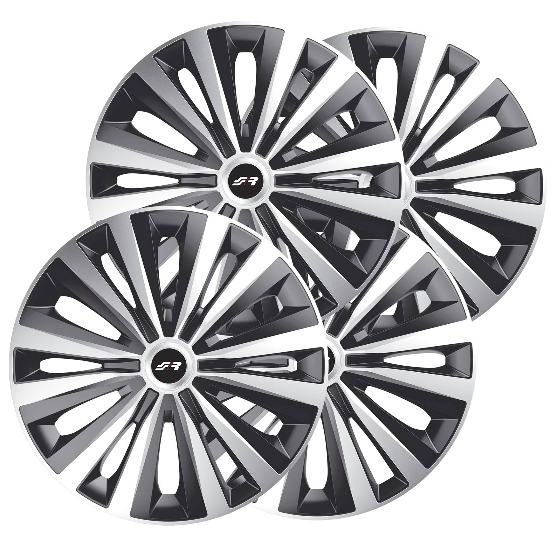 Simoni Racing MUL/14SB 4er Set Universal Multi Silver Black 14" Zoll Radkappen Radzierblenden Radkappen Grau und Schwarz Simoni Racing MUL/14SB 4er Set Universal Multi Silver Black 14" Zoll Radkappen Radzierblenden Radkappen Grau und Schwarz von Simoni Racing