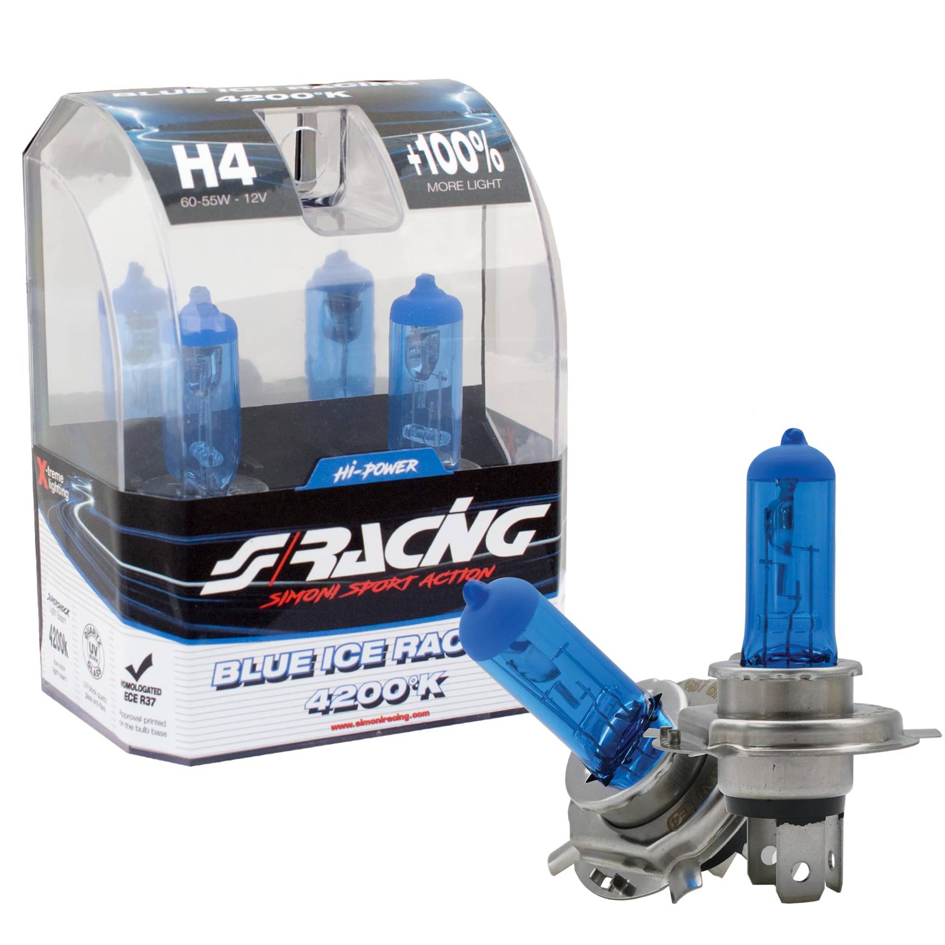 Simoni Racing BIR/H4 Halogen Bulb, Ice White Light Simoni Racing BIR/H4 Halogen Bulb, Ice White Light von Simoni Racing