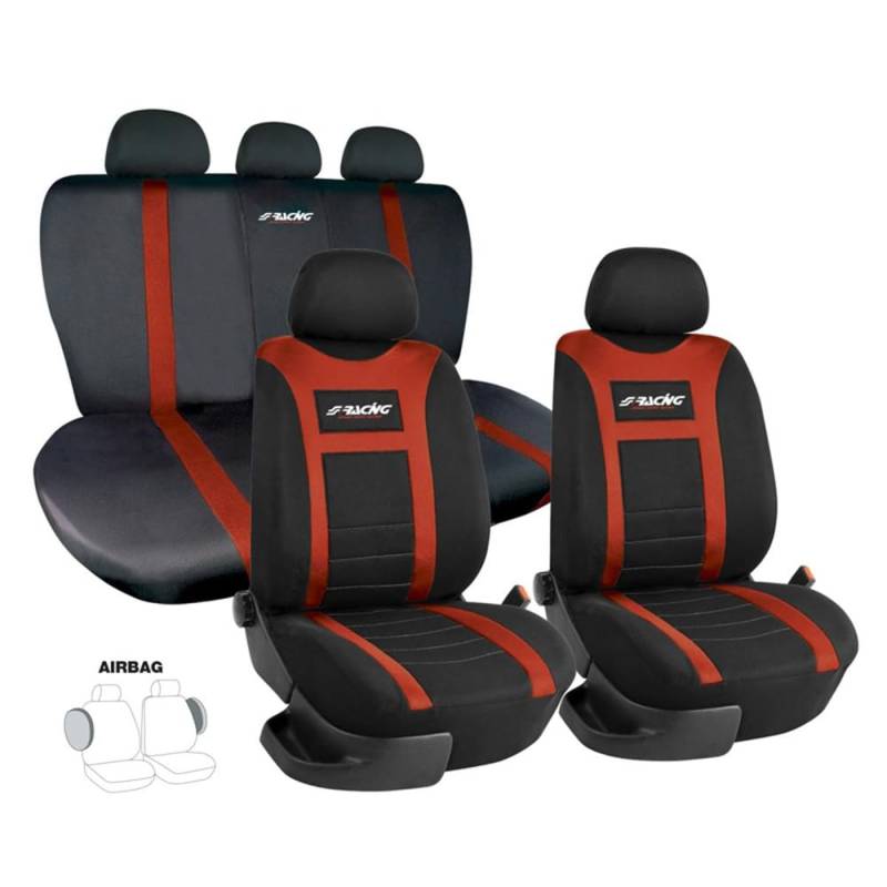 Simoni Racing CSR/HR-V Universal-Deckung Sitzen, Typ H, Schwarz und Rot von Simoni Racing